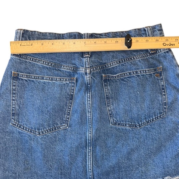 Madewell Women's Denim Cut Off Mini Skirt Blue Y2K Preppy Fetch Distressed Sz 29 - Picture 6 of 10